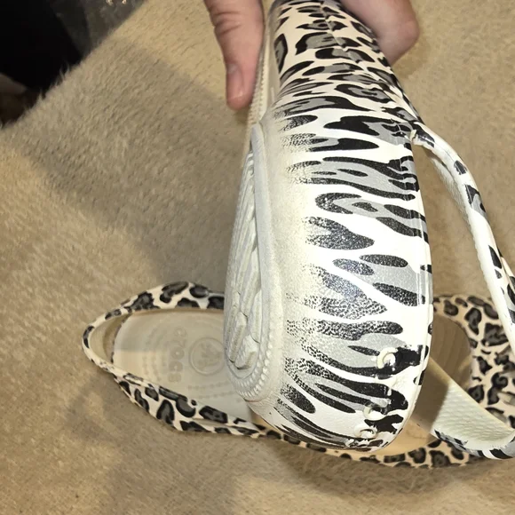 Crocs Kadee Snow Leopard Sling-back Ballet Flats size 7 - Picture 8 of 10